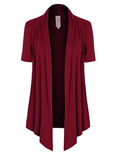 Image of MixMatchy Women's Lightweight Short Sleeve Draped Open Front Cardigan Vest