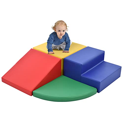Soft Climb and Crawl Foam Playset, Safe Soft Foam Nugget Block for Infants, Preschools, Toddlers, Crawling and Climbing Indoor Active Play Structure