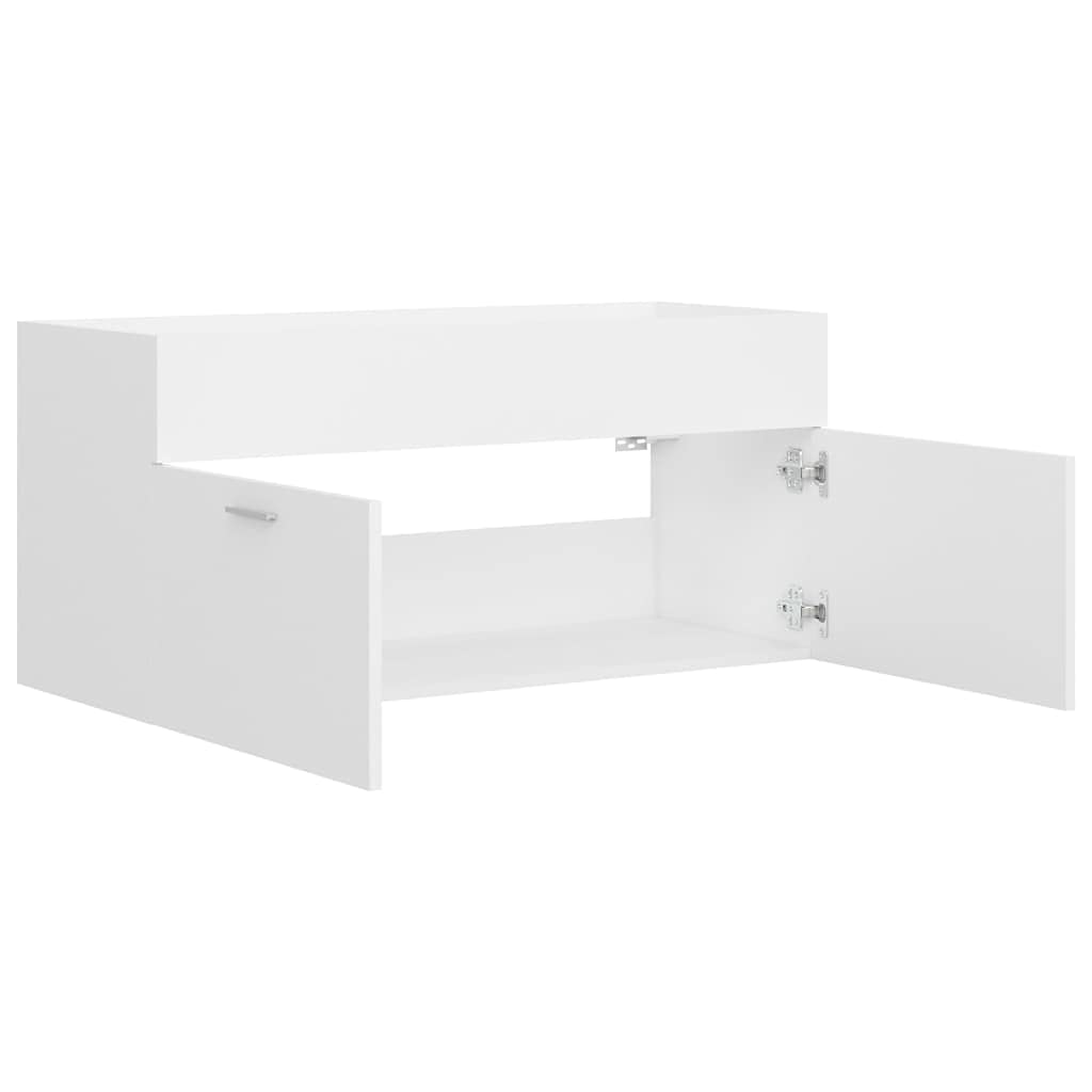 vidaXL Mobile Lavabo Bianco 100x38,5x46 cm in Legno Multistrato