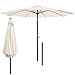 Produktbild ECD Germany Alu Sonnenschirm Creme Ø 300 cm Rund mit Kurbel, Aluminium Mast, Wasserabweisende Bespannung, UV-Schutz, neigbar/knickbar, Marktschirm Ampelschirm Gartenschirm Kurbelschirm Terrassenschirm