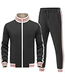 Riskrole Men’s Tracksuits Set 2 Pieces Active Sweatsuits Casual Jogging Full Zip Outfits Jacket Pants Set
