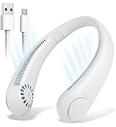 Portable Rechargeable Neck Fan, Hands Free Bladeless Headphone Design Personal Fan with 3 Speeds,...