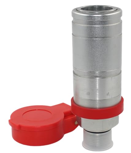 Image of 3CFPV Pull Push Type Breakaway Hydraulic Female Quick Coupler /Coupling, Hydraulic Quick Disconnect with Red Dust Cover Replacement for JD AL166181 AL200979 for JD 6410 6400 6420 7430