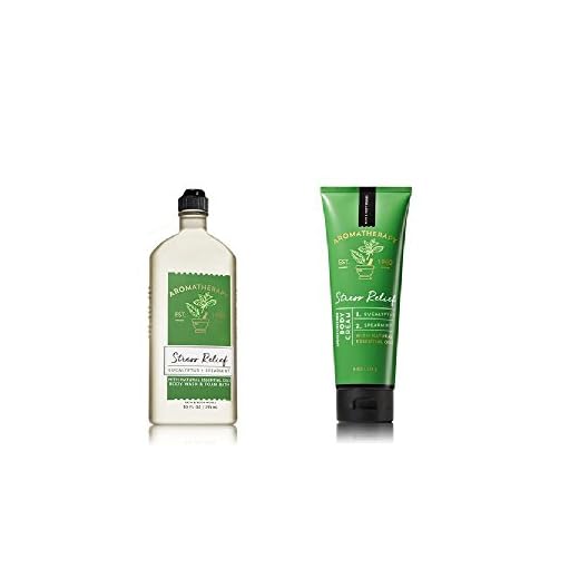 Bath Body Works ~ Aromatherapy ~ Stress Relief - Eucalyptus & Spearmint ~ Bundle ~ Body Wash & Foam Bath 10oz. & Body Cream 8 oz