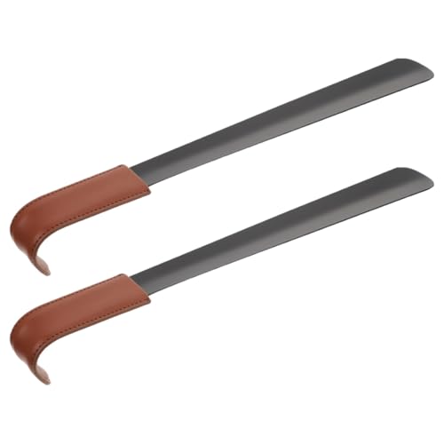 Calzadores para zapatos de 2 piezas en acero inoxidable con mango ergonómico de cuero
