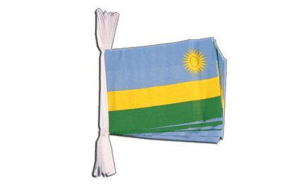 Guirlande drapeau Rwanda de 5,9 m pour pavillon et fête nationale