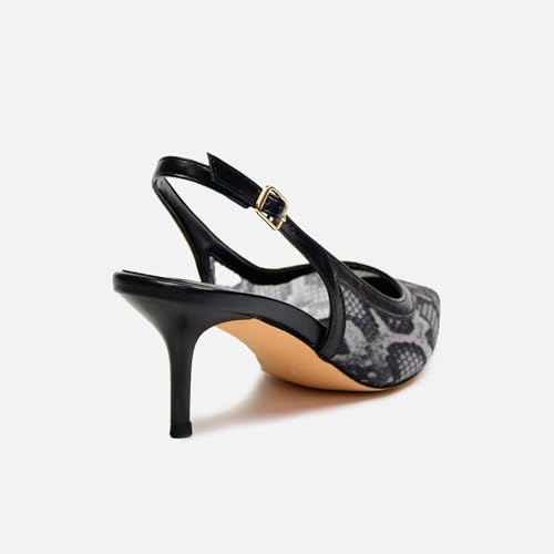 Image of Mesh Kitten Heels for Women Slingback Design with Pointed Toe Breathable and Stylish Elegant Low Heel for Comfort