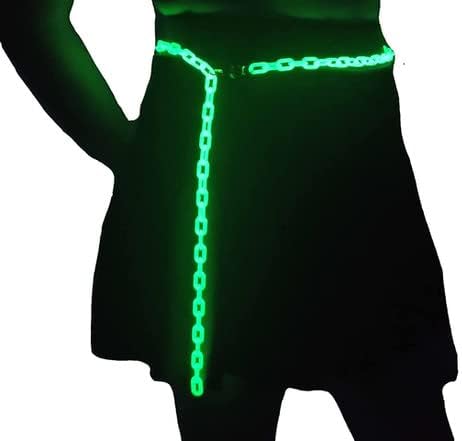 Vista 6 de Cinturón de cadena colorido Joyería de cadena para festivales rave, conciertos, fiestas 16 colores brilla en la oscuridad Reactivo UV Lima
