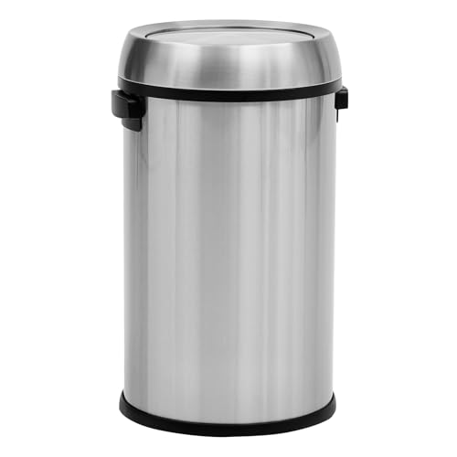 Image of Garvee 17 gal Trash Can, Fingerprint-Proof Stainless Steel Swing Top Garbage Can, Heavy Duty Commercial Round Trash Bin with Swing Lid for Restaurant, Home, Office, Silver