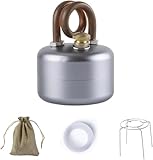 Portable Alcohol Stove for Outdoor Camping, Mini Alcohol Stove for Backpacking, High-Power Lightweight Brass Aluminum Spirit Burner with Standspirit Burner for Backpacking, Hiking(Silver)