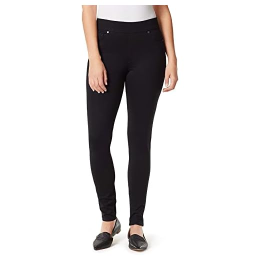 Gloria Vanderbilt Women's Plus Size Avery Ponte Slim Pull On Pant, Black