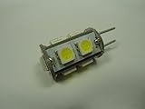 12 V LED GY6,35 Pin bases, 9 x 5050 SMD, Blanco cálido, 1,3 W, 120 lúmenes = 10 W, 12 V DC