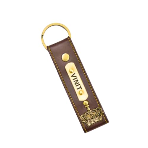 Image of Personalized Leather Keychain | Customised Leather Keychain for Men & Women | Added with Name & Charm