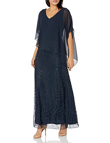 J Kara Women's Pop Over with Beaded Bottom Petite