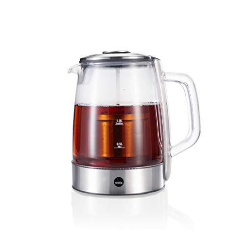 Foto von Wilfa CHA Teekocher - 2200 Watt, 1,25 Liter Fassungsvermögen, Brühdeckel mit Sieb, 4 Temperatureinstellungen, silber