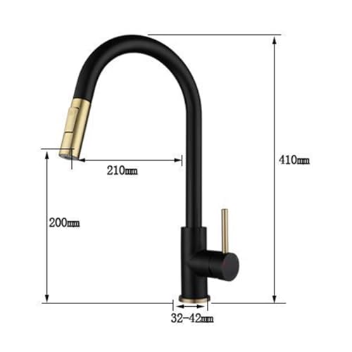 Grifo de cocina sin contacto negro con sensor inteligente y rociador de 360 grados 4