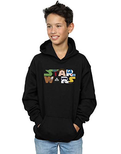 Absolute Cult Star Wars Boys Character Logo Hoodie Black 5-6 Years