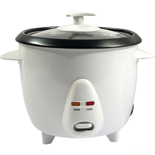 1.8L White Electric Rice Cooker, Multi-functional Non-Stick Inner Pot, Dishwasher-safe Bowl & Lid with Steamer Basket, 700W Energy Saving Food Warmer Function, Automatic Keep Warm (1.8L 700W)