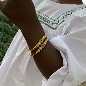 Image of Ethlyn 2Pcs /Lot Kids Jewelry Gold Plated Adjustable Beads Bracelet Bangle Birthday Christmas Gifts for Girls 4years old