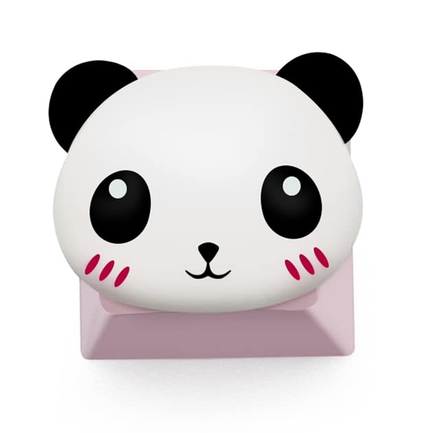 FKZ Cute Keycap 1 pc,Custom 3D Keycap,ESC Key OEM R4 Profile Keycap for Mechanical Keyboard,Cute Pink Animal Keycap (Pink Base, Panda)