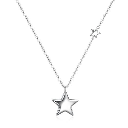 Rnivida 925 Sterling Silver Star Necklace Hypoallergenic Jewelry Gift for Women with Adjustable Chain