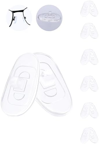 MYCOURAG 6 Pairs Screw in Silicone Rubber Nose Pads,14mm x