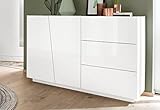 Photo Gallery arredocasagmb.it mobile contenitore madia buffet contromobile 2 ante 3 cassetti bianco lucido moderno soggiorno vegas 07