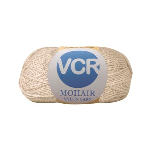 Image of VCR Mohair Nylon Tan Brown Yarn, 100 Grams Hank, 196 Meters Length, Acrylic 75%, Mohair Nylon 25%, Pack of 1 Yarn, Soft Crosia Threads, Suitable for Winter Garments.