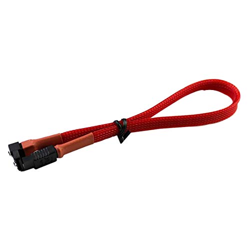 Cable de datos SATA 3.0 30cm con conector 180° a 90° rojo