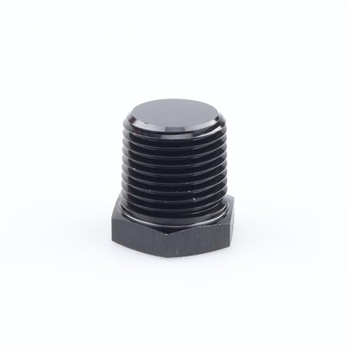 Prise mâle 1/2 NPT aluminium noir adaptateur fileté AN933-1/2_BK
