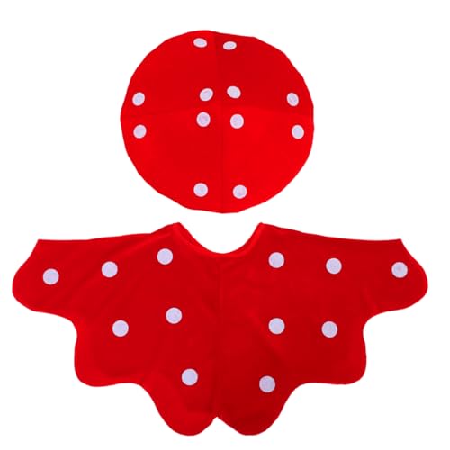 Angoily Pilzkappe Cosplay Set Mit Umhang Für Kinder Und Erwachsene 1 Satz Mit Pilzkappe Und Schal Für Bühnenauftritte Weihnachtsfeiern Und Familienkostüme Pilz-Cape-Kostüm