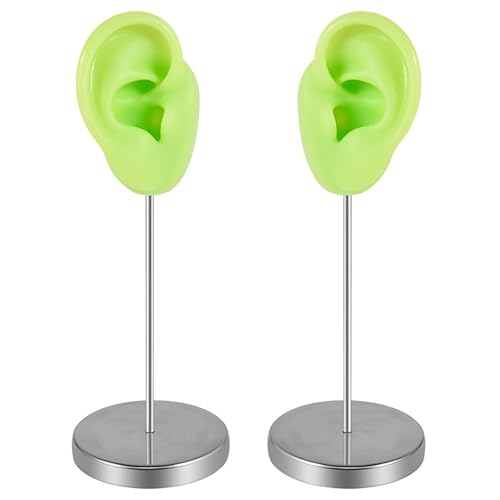 jdstty Molde de oreja artificial de silicona suave para entrenamiento de acupuntura, accesorios prácticos para exhibición de joyas
