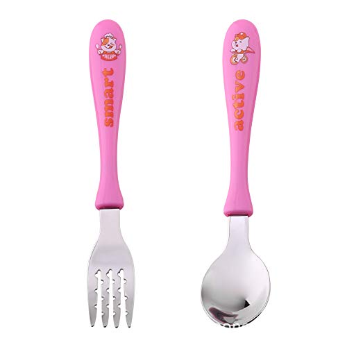 HENGRUI Fournitures maternelles et infantiles Cuill¨¨re pour Enfants Cuill¨¨re en Acier Inoxydable Cuill¨¨re ¨¤ Soupe de Nouilles instantan¨¦ES Ronde Cover