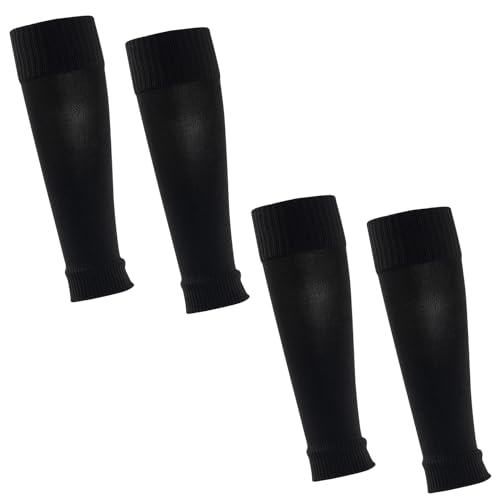 MAXQUU 2 Paia di Calzini da Calcio Neri da 40 cm, Calze da Uomo, Nero, 40-50
