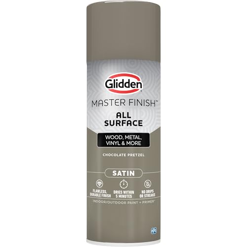 Image of Glidden Master Finish 12 oz. Satin Chocolate Pretzel Interior /Exterior All Surface Spray Paint and Primer