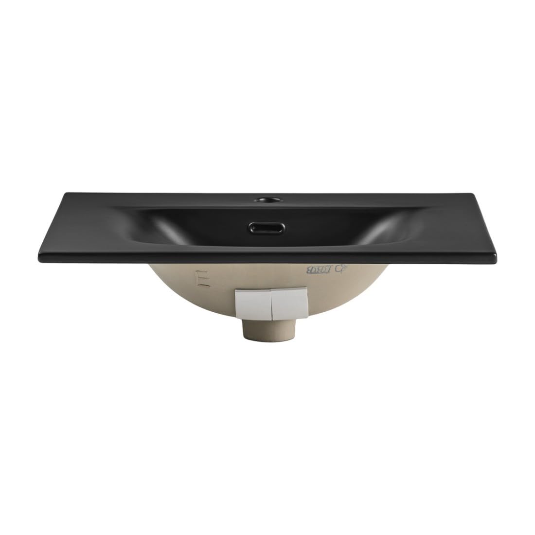 Meublorama - Lavabo empotrado (60 cm, cerámica), color negro mate