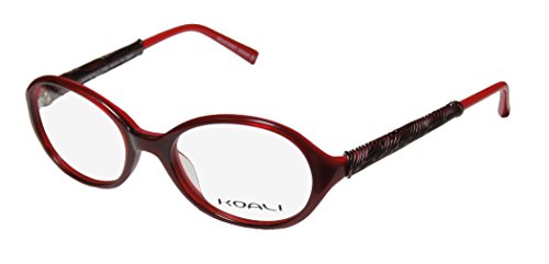 Koali By Morel 7066k Womens/Ladies Oval Full-rim Avant-garde Design Contemporary Eyeglasses/Glasses (49-18-135, Burgundy/Red)