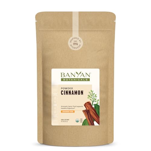 Banyan Botanicals Organic Cinnamon Powder – Ceylon Cinnamon (Cinnamomum verum) – Delicious Cooking Spice That Supports Healthy Digestion* – ½ Pound – Non-GMO Sustainably Sourced Vegan FFL
