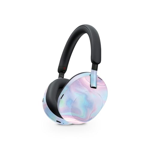 Image of MightySkins Glossy Glitter Skin Compatible with Sony WH-1000XM5 Headphones - Pastel Wave | Protective, Durable High-Gloss Glitter Finish | Easy to Apply