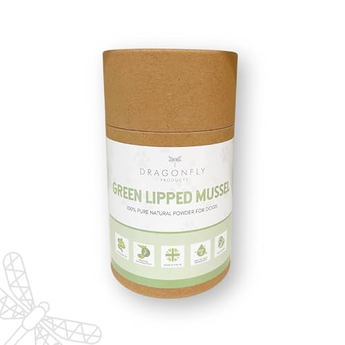 Dragonfly Products | Green Lipped Mussel Powder for Dogs and Puppies | Grain and Gluten Free | Aids Mobility | Natural Joint Support | 100g | Suitable for 12 weeks+