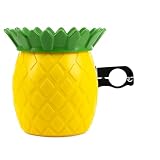 Tinideya Bike Pineapple Drink Holder, Cute Bicycle Coffee Cup Holder with Metal Clamp, Water Bottle Cages for Beach Cruiser Handlebars Accessories