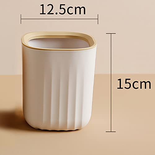 Image of Sheebo Open Top Mini Trash Can Rectangle Wastebasket for Bathroom Vanity, Desktop, Tabletop or Coffee Table - Dispose of Cotton Rounds, Makeup Sponges, Tissues; 2 Liter (Rectangle Open-Top - White)