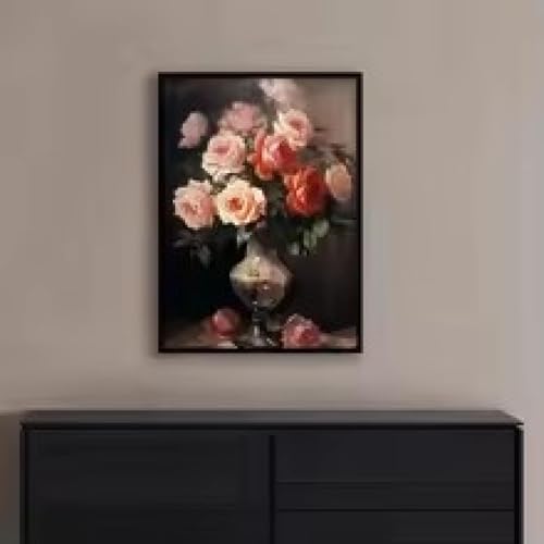 Affiche de nature morte florale XBTYKPB camélia fleur cerisier sous cadre pour salon 60x90cm