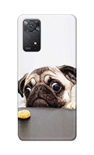 Image of PRINTFIDAA� Printed Hard Back Cover Case for Mi Redmi Note 11 Pro+ Plus 5G Back Cover (Pug Dog) -2808