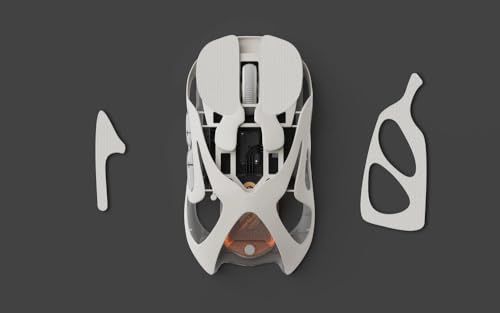 Image of Angry miao Infinity Mouse Replacement PTFE Rubber Foot & Anti Slip Sticker, Skates with Anti Slip Grip Tape for Gaming, Smooth Glide and Control, Compatible with AM Infinity Mouse, White