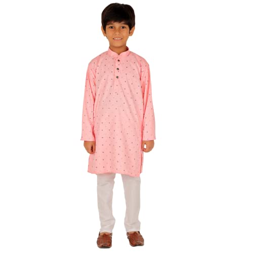 Image of Pro-Ethic Style Developer Boys Cotton Geometric Kurta Set Pajama Ethnic Wear | 1 To 16 Years | S-197