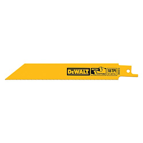 DEWALT Straight Back Reciprocating Saw Blades 4-Inch 18 TPI 5-Pack (DW4810)