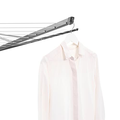 Image of Brabantia Topspinner Outdoor 4 Arm Spinning Clothesline (164 ft /O 1.8 inch) Rotating, Folding Clothes Drying Rack + Ground Spike (Anthracite)
