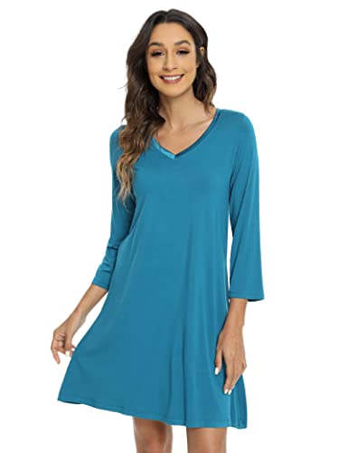 Image of GYS Womens Bamboo Viscose Nightgown Super Soft Lightweight Night Shirts for Sleeping