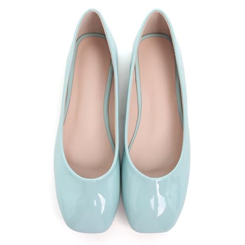Image of ChaiRong Zhou Women Square Toe Ballets Flats Comfort Slip On Walking Shoes for Driving